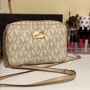 Michael Kors cream logo Crossbody